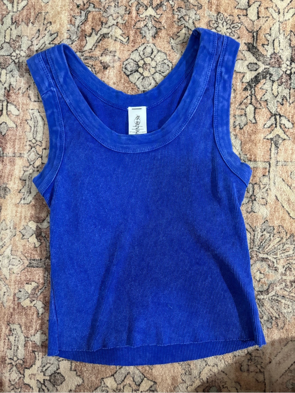 Altar'd State Royal Blue Ribbed Tank Top